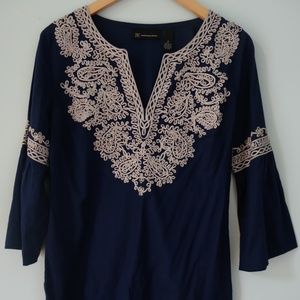 INC embroidered tunic top